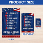 250 Years of Freedom American Allegiance Merit Endurance US Flag