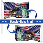 250 Years of America New York City Flag, Eagle with Liberty Grommet Flag