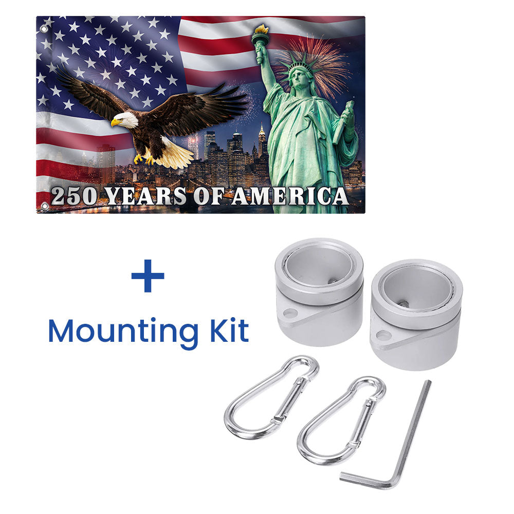 250 Years of America New York City Flag, Eagle with Liberty Grommet Flag