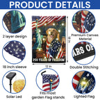 250 Years of Freedom Golden Retriever Wrapped in Glory Solar Led Garden Flag