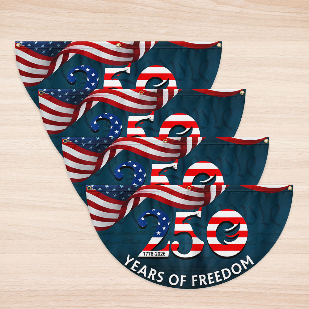 250th Anniversary Fan Flag, 1776 2026 Patriotic We The People Decor