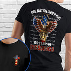 Christian Patriotic T-Shirt, 250 Years of Blessings One Nation Under God Shirt