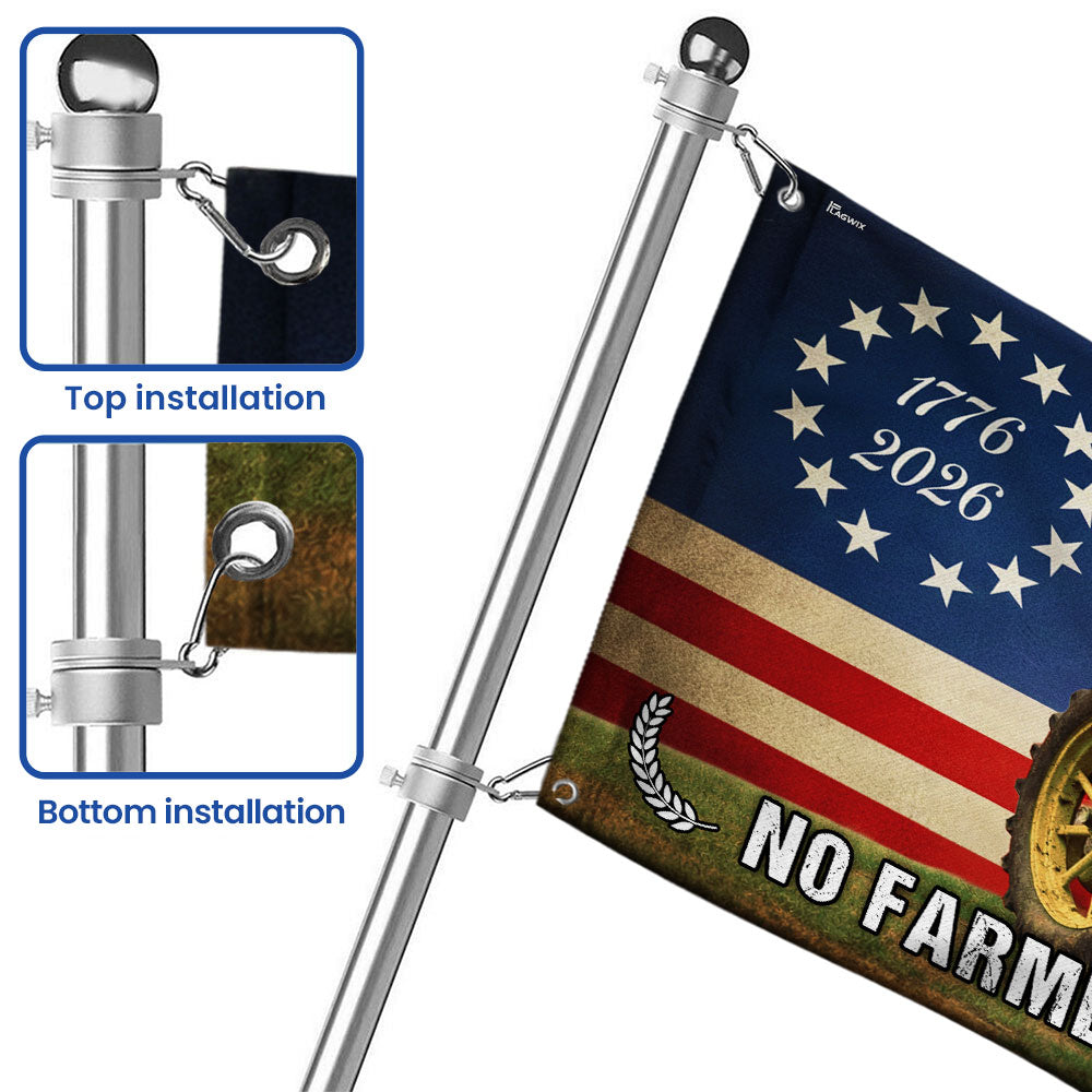 Tractor Farm Flag, 1776 2026 No Farmers No Food Grommet American Flag