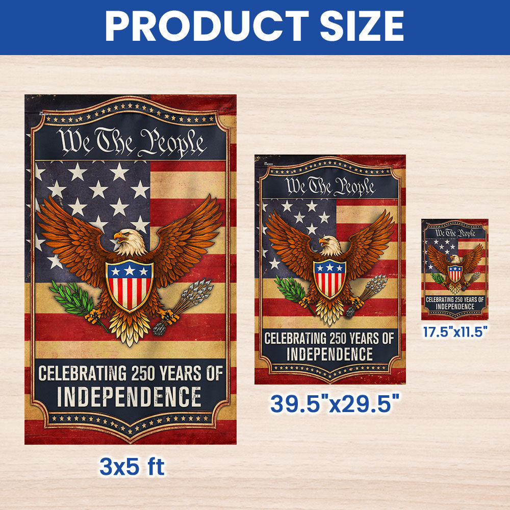 250th Anniversary Flag, Patriotic Eagle Shield We The People US Flag