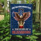 Christian Patriotic Flag, 250 Years of Blessings One Nation Under God Decor