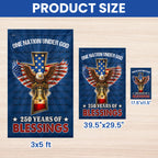 Christian Patriotic Flag, 250 Years of Blessings One Nation Under God Decor