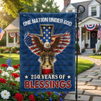 Christian Patriotic Flag, 250 Years of Blessings One Nation Under God Decor