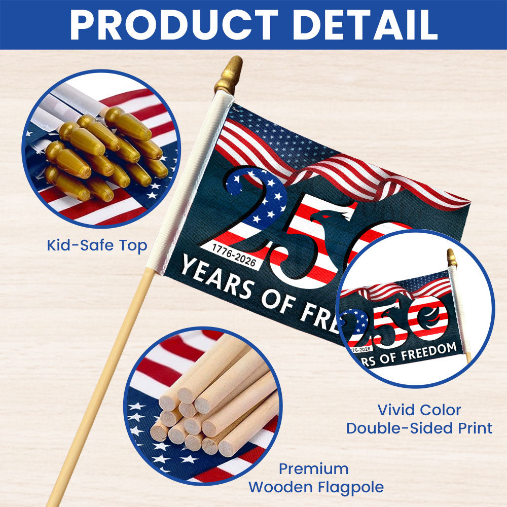250th Anniversary 1776 2026 Patriotic We The People Handheld Flag