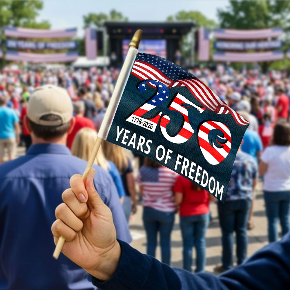 250th Anniversary 1776 2026 Patriotic We The People Handheld Flag