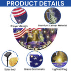 250 Years of Freedom 4th of July Patriotic Liberty Solar Led Fan Flag