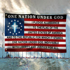 One Nation Under God 1776 2026 The Original Pledge of Allegiance Grommet Flag