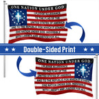 One Nation Under God 1776 2026 The Original Pledge of Allegiance Grommet Flag