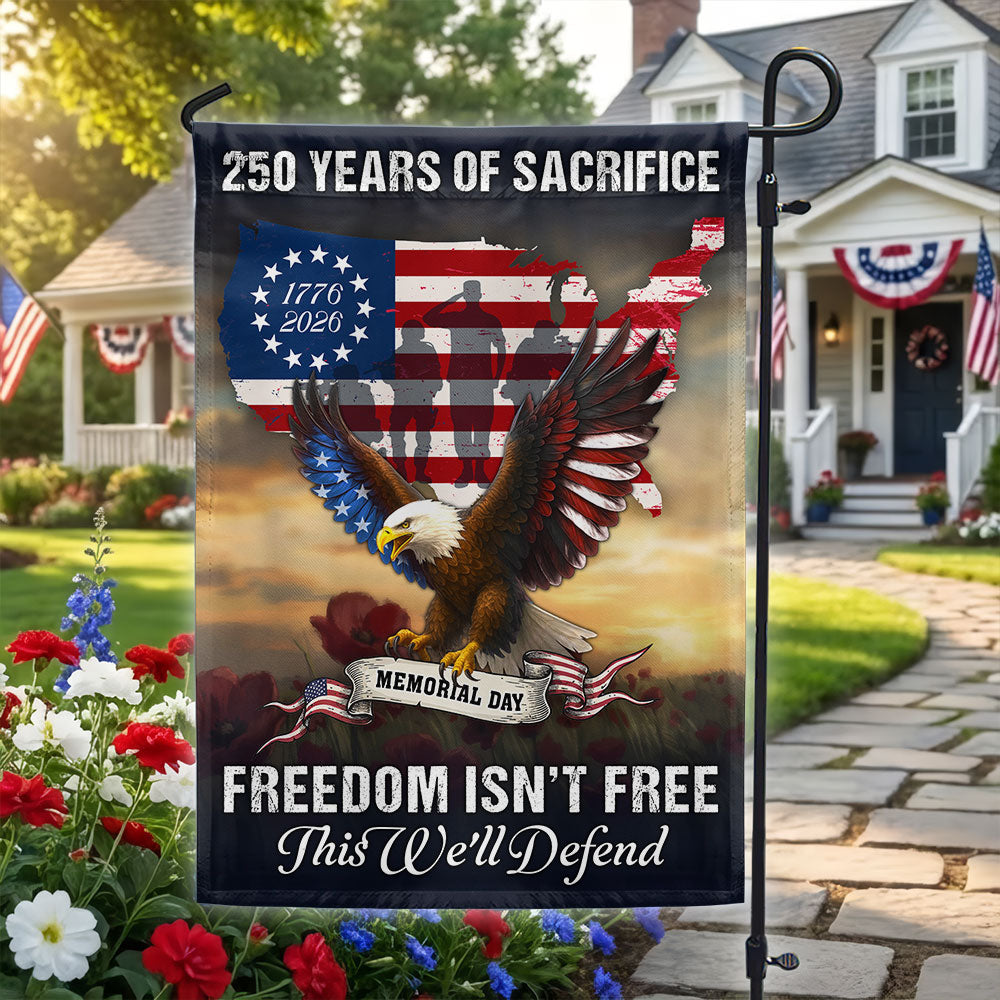 Memorial Day Flag, 250 Years of Sacrifice United States Map US Flag