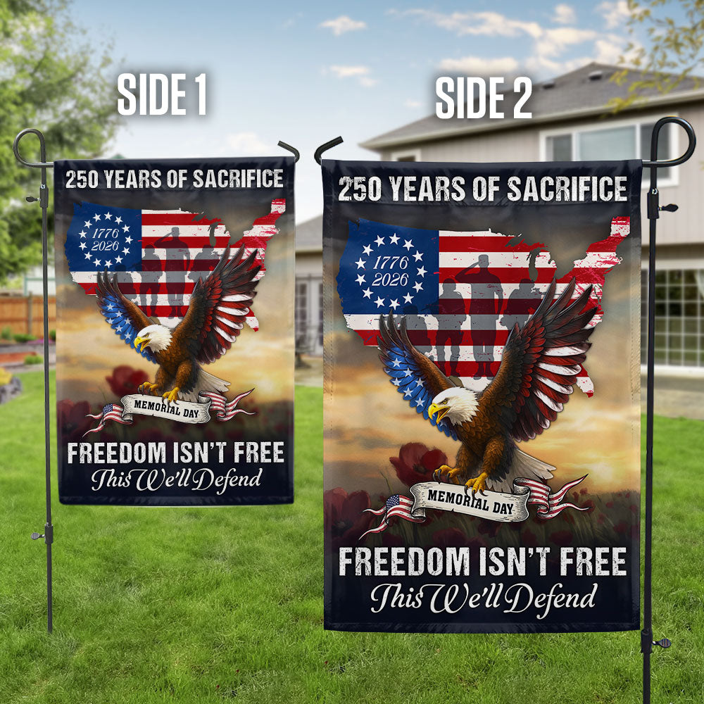 Memorial Day Flag, 250 Years of Sacrifice United States Map US Flag