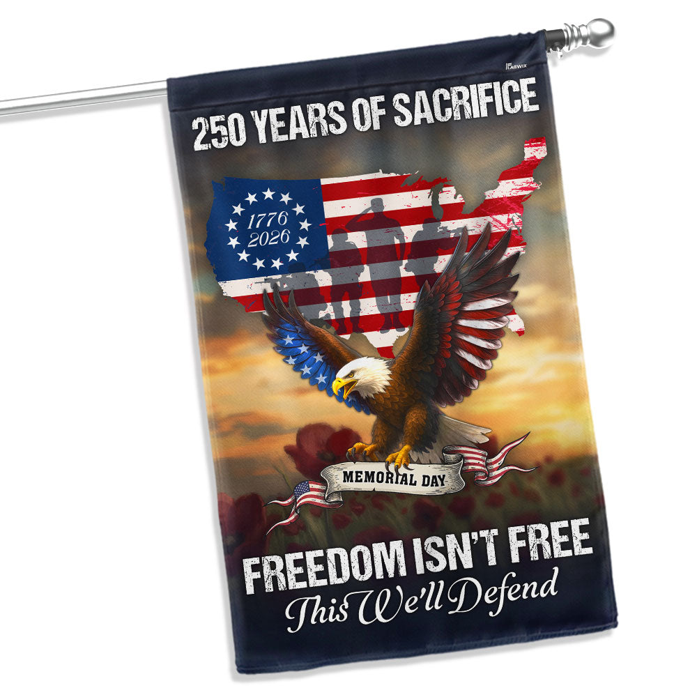 Memorial Day Flag, 250 Years of Sacrifice United States Map US Flag