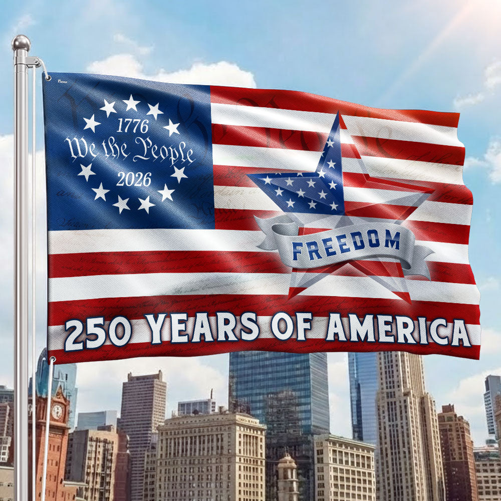 Patriotic Flag, 250 Years of America Star We The People Grommet US Flag