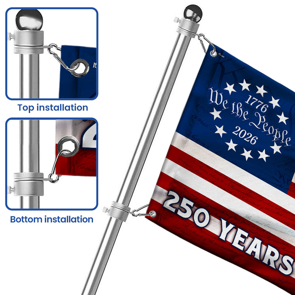 Patriotic Flag, 250 Years of America Star We The People Grommet US Flag