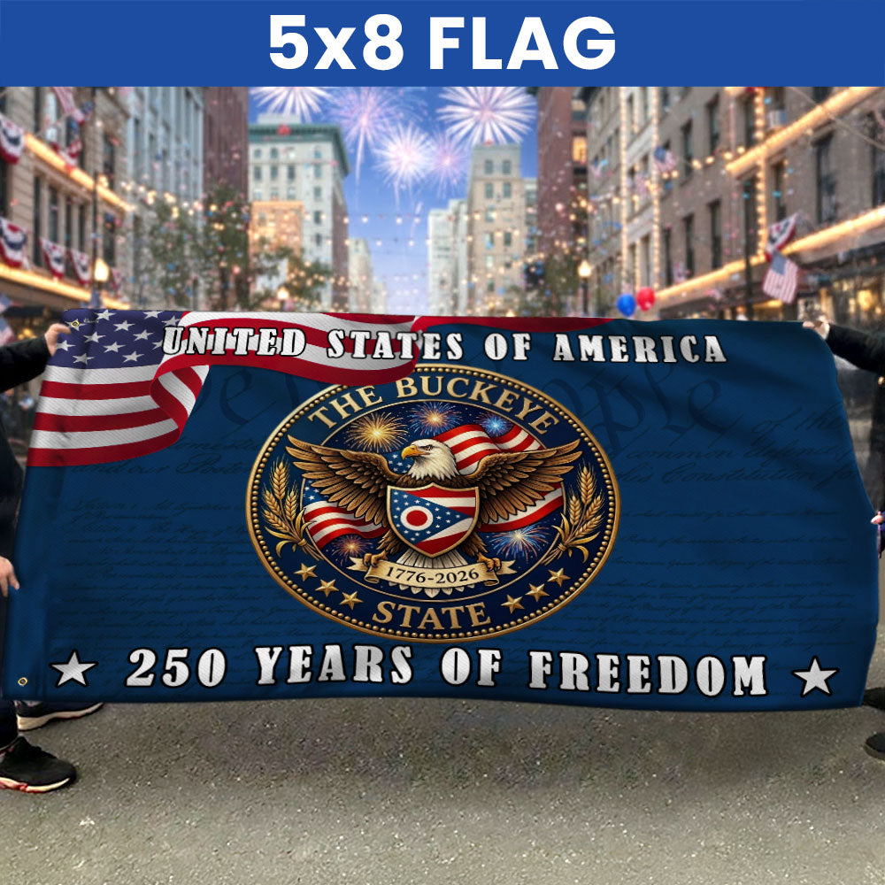 Ohio Flag, 250 Years of Freedom The Buckeye State Grommet Flag