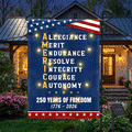 250 Years of Freedom American Allegiance Merit Endurance Solar Led Garden Flag
