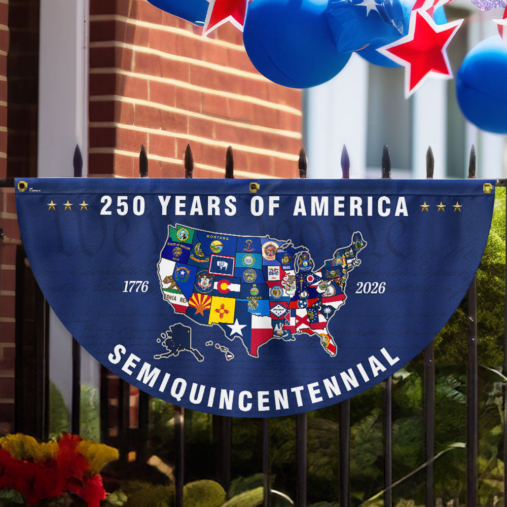 250th Anniversary Semiquincentennial 50 States of America Fan Flag