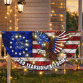 250 Years of Freedom Eagle Betsy Ross Stained Glass Solar Led Fan Flag