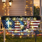 One Nation Under God 250 Years of Blessings Eagle Cross Solar Led Fan Flag