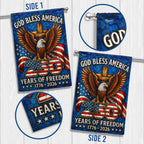 250 Years of Freedom God Bless America Stained Glass US Flag