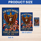 250 Years of Freedom God Bless America Stained Glass US Flag