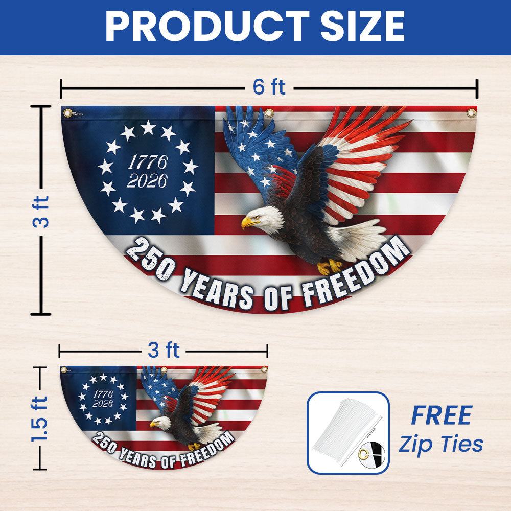 Betsy Ross Flag, 250 Years of Freedom Patriotic Eagle Fan Flag