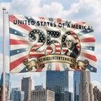 250th Anniversary United States of America Washington Vintage Grommet Flag