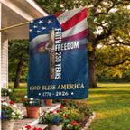 Christian Cross Flag, God Bless America Faith Freedom 250 Years US Flag