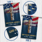 Christian Cross Flag, God Bless America Faith Freedom 250 Years US Flag