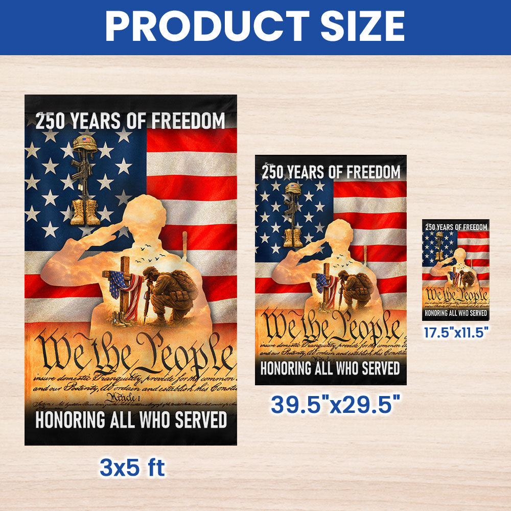 Memorial Day Flag, 250 Years of Freedom Honoring All Who Served US Flag
