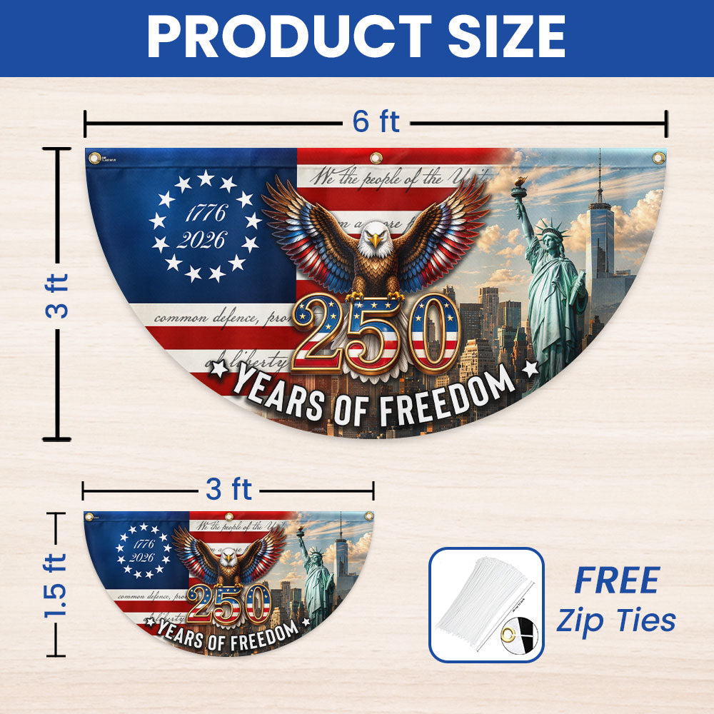 Betsy Ross Flag, 250 Years of Freedom Liberty We The People Fan Flag