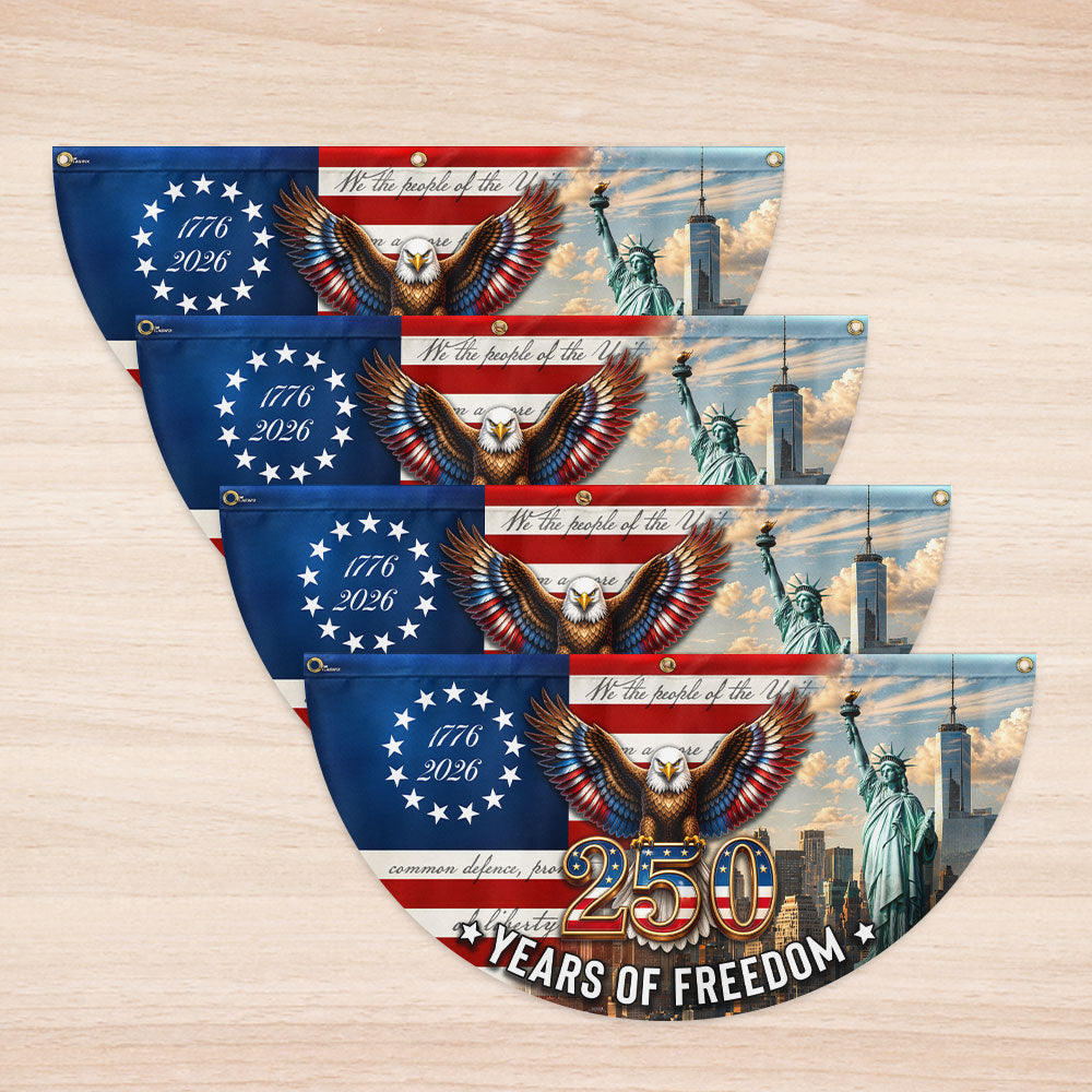 Betsy Ross Flag, 250 Years of Freedom Liberty We The People Fan Flag