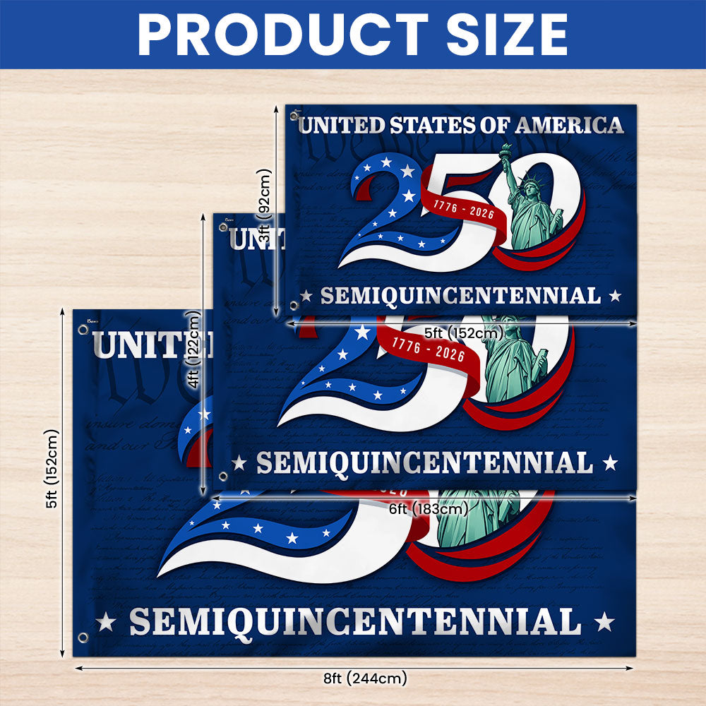 250th Anniversary United States of America Semiquincentennial Liberty Grommet Flag