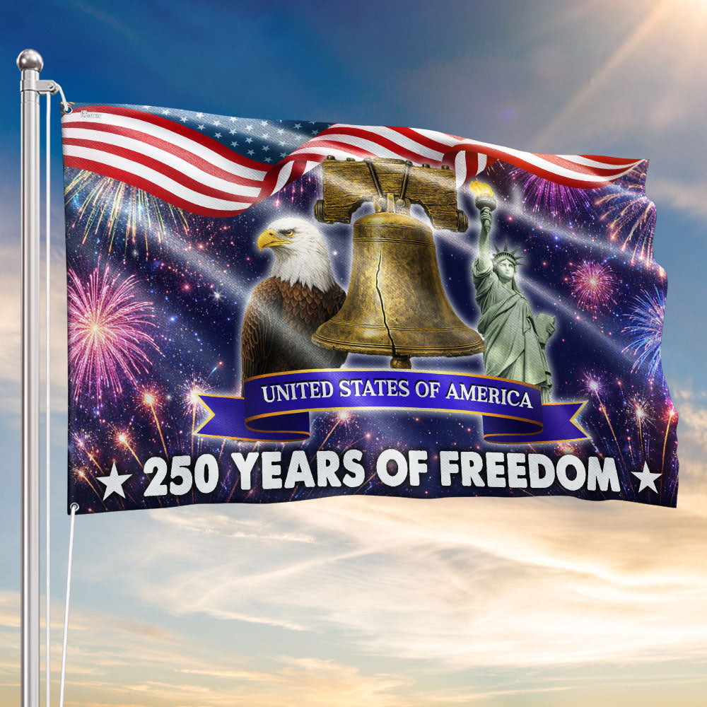 250 Years of Freedom Flag, 4th of July Patriotic Grommet Flag