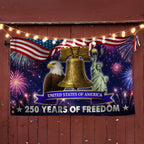 250 Years of Freedom Flag, 4th of July Patriotic Grommet Flag