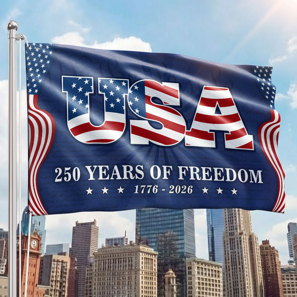 USA Independence Day Flag, 250 Years of Freedom We The People Grommet Flag