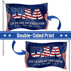 USA Independence Day Flag, 250 Years of Freedom We The People Grommet Flag