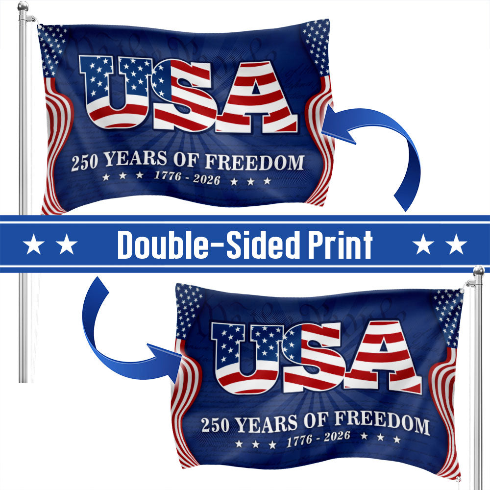 USA Independence Day Flag, 250 Years of Freedom We The People Grommet Flag