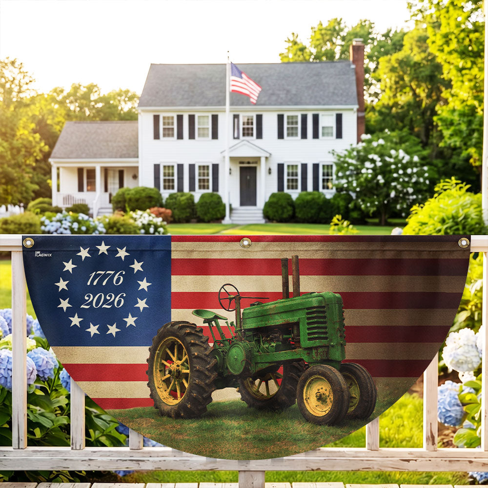 1776 2026 John Deere Tractor Proud Farmer Farm Life Fan Flag