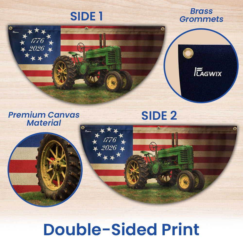 1776 2026 John Deere Tractor Proud Farmer Farm Life Fan Flag
