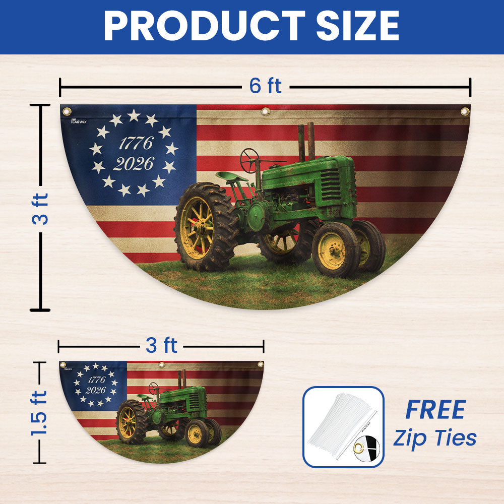 1776 2026 John Deere Tractor Proud Farmer Farm Life Fan Flag
