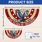 USA 250 Years of Freedom Patriotic Eagle 1776 2026 Vintage Fan Flag