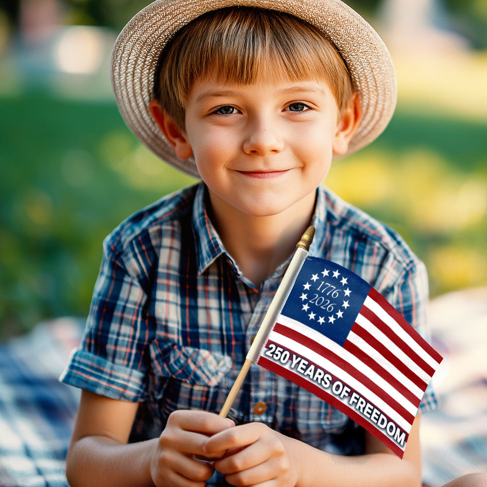 250 Years of Freedom Independence Day Betsy Ross American Handheld Flag