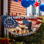 Memorial Day Flag, 250 Years of Sacrifice Patriotic Eagle Vintage Fan Flag