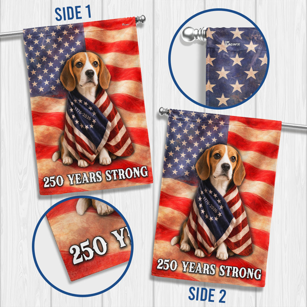 Beagle American Patriot Flag, 250 Years Strong Dog US Flag