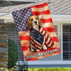 Beagle American Patriot Flag, 250 Years Strong Dog US Flag