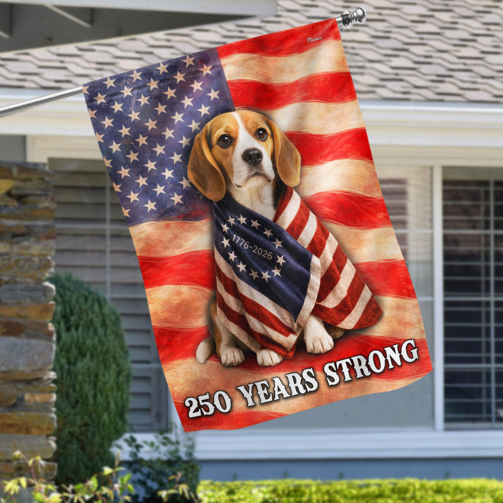 Beagle American Patriot Flag, 250 Years Strong Dog US Flag
